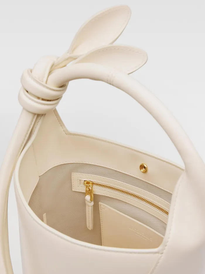 JACQUEMUS Crossbody and Handbags Mini Knotted Bucket Bag Light Ivory 8211 Women