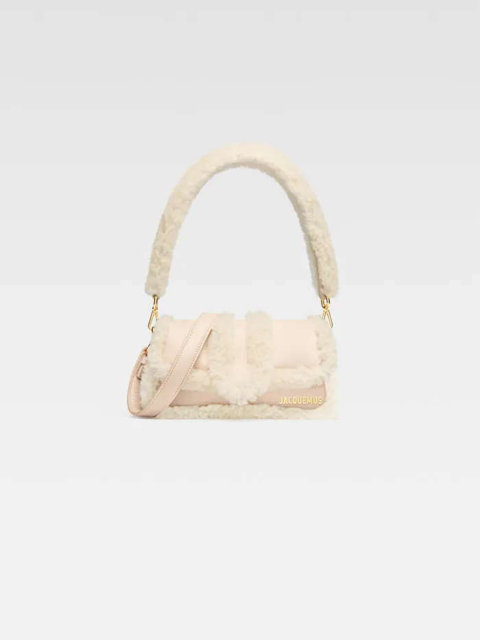 JACQUEMUS Crossbody and Handbags Mini Puffed Shearling Bag Light Beige 8211 Women JACQUEMUS Crossbody and Handbags Mini Puffed Shearling Bag Light Beige 8211 Women