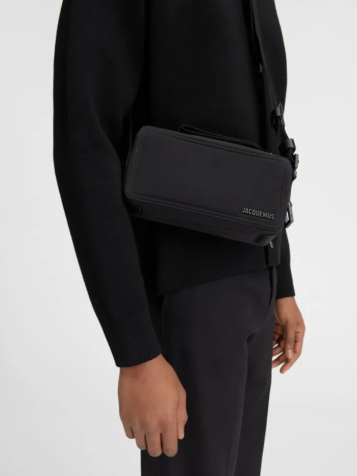 JACQUEMUS Crossbody and Handbags Nylon Rectangle Bag Black 8211 Women