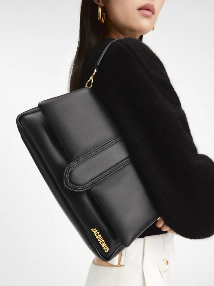 JACQUEMUS Crossbody and Handbags Puffed Flap Bag Black 8211 Women