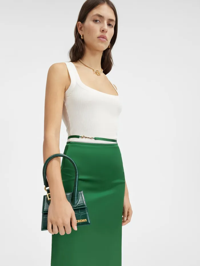 JACQUEMUS Crossbody and Handbags Signature Buckled Handbag Dark Green 8211 Women