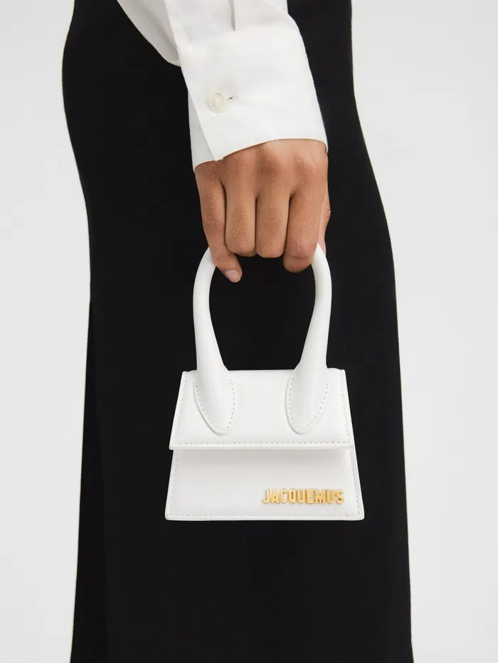 JACQUEMUS Crossbody and Handbags Signature Leather Mini Handbag White 8211 Women