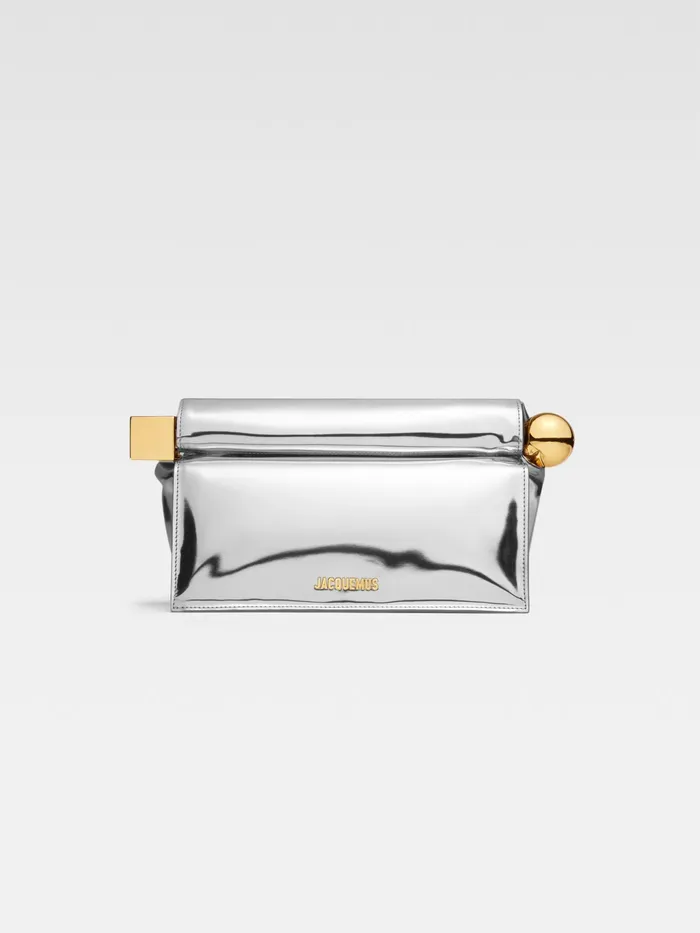 JACQUEMUS Crossbody and Handbags TakeOut Clutch Silver 8211 Women