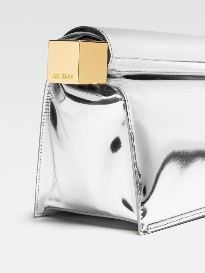 JACQUEMUS Crossbody and Handbags TakeOut Clutch Silver 8211 Women