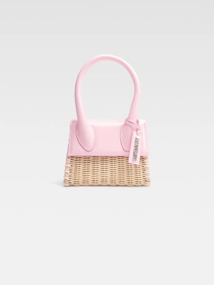 JACQUEMUS Crossbody and Handbags Wicker Signature Handbag Pale Pink 8211 Women JACQUEMUS Crossbody and Handbags Wicker Signature Handbag Pale Pink 8211 Women