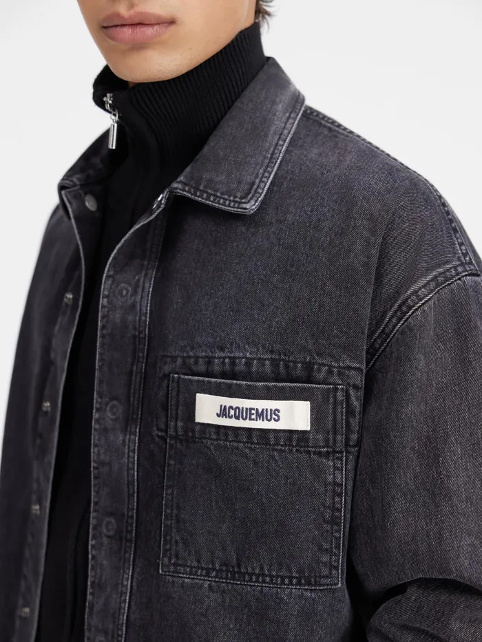 JACQUEMUS Denim Boxy Denim Shirt Black 8211 Men
