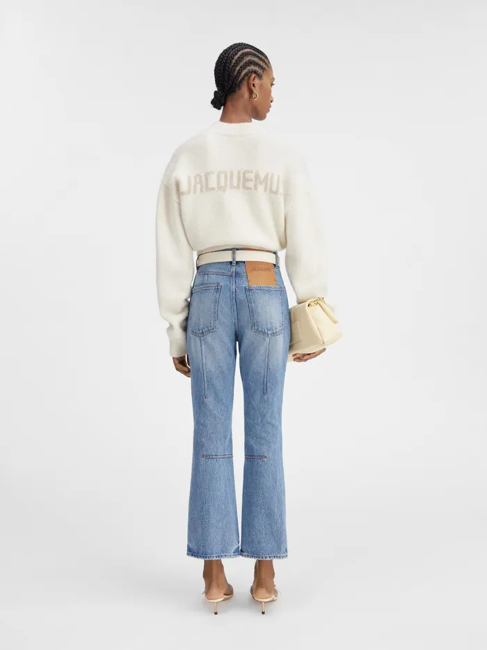 JACQUEMUS Denim Cropped Flared Jeans Bluetabac 2 8211 Women