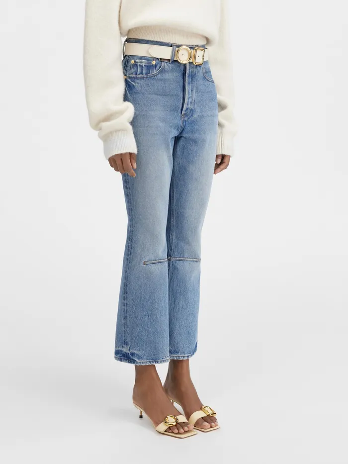 JACQUEMUS Denim Cropped Flared Jeans Bluetabac 2 8211 Women