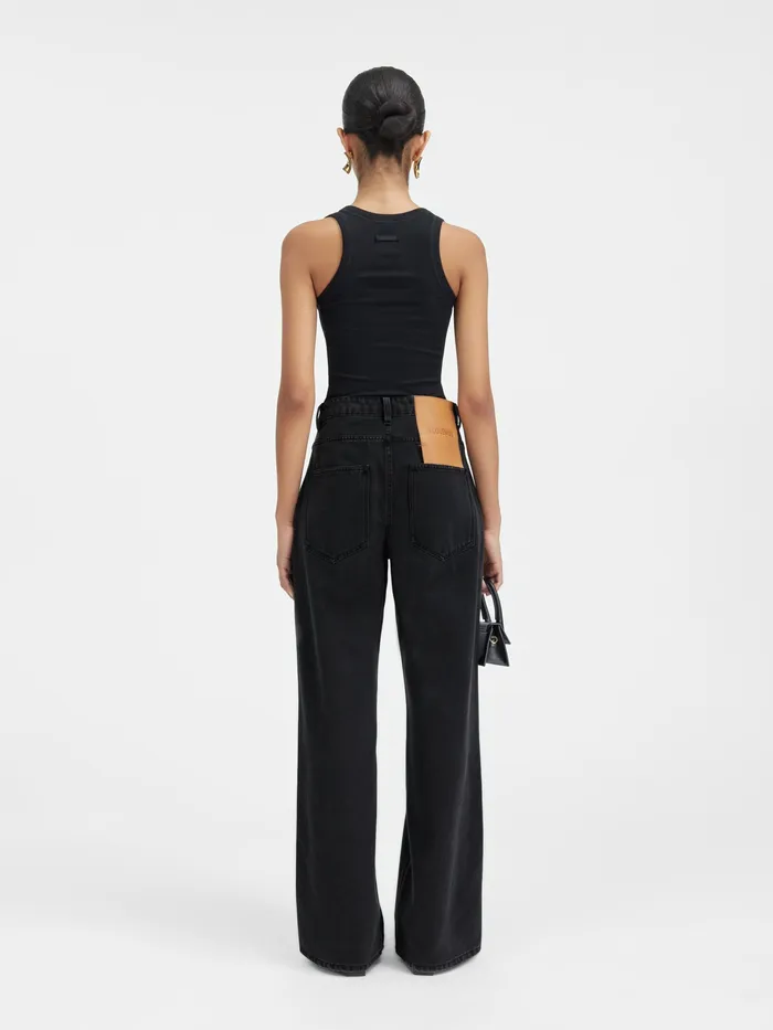 JACQUEMUS Denim Oversized Jeans Black 8211 Women