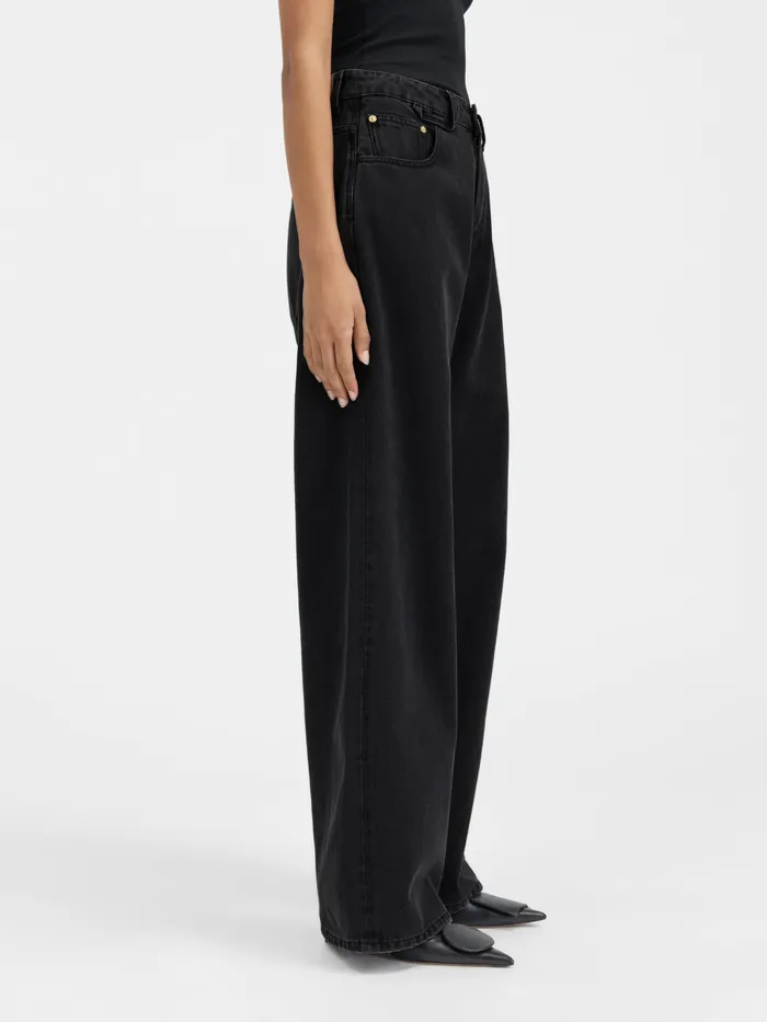 JACQUEMUS Denim Oversized Jeans Black 8211 Women