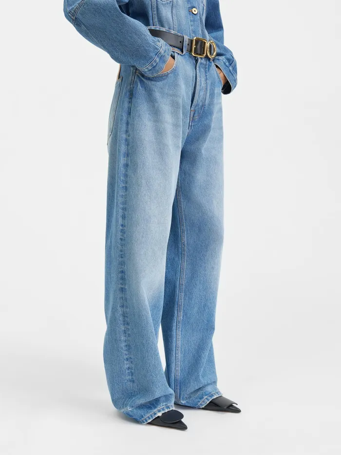 JACQUEMUS Denim Oversized Jeans Bluetabac 2 8211 Women