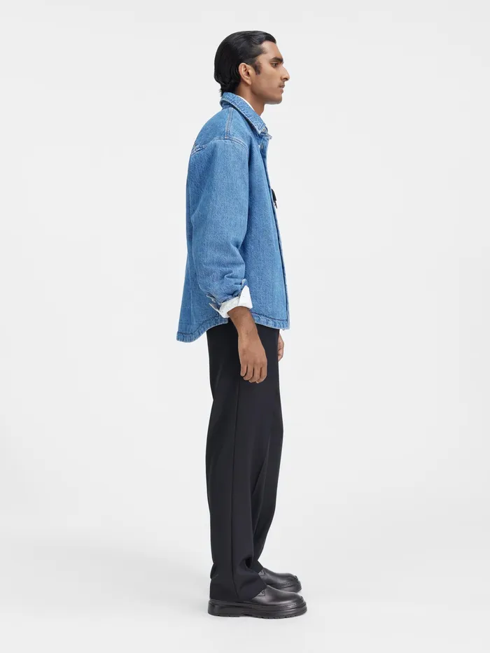 JACQUEMUS Denim Puffed Denim Overshirt Bluetabac 2 8211 Men