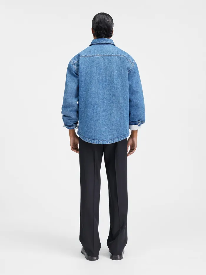 JACQUEMUS Denim Puffed Denim Overshirt Bluetabac 2 8211 Men