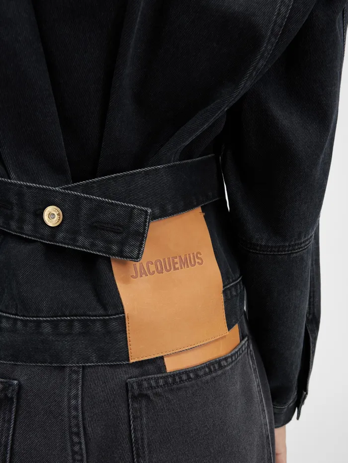 JACQUEMUS Denim Round Denim Jacket Black 8211 Women