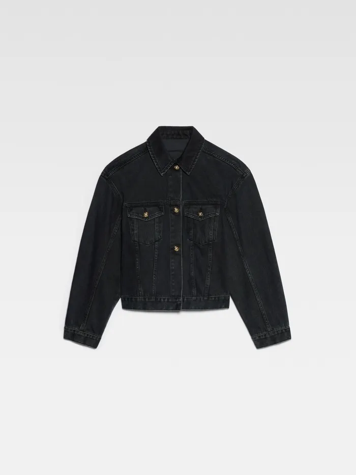 JACQUEMUS Denim Round Denim Jacket Black 8211 Women