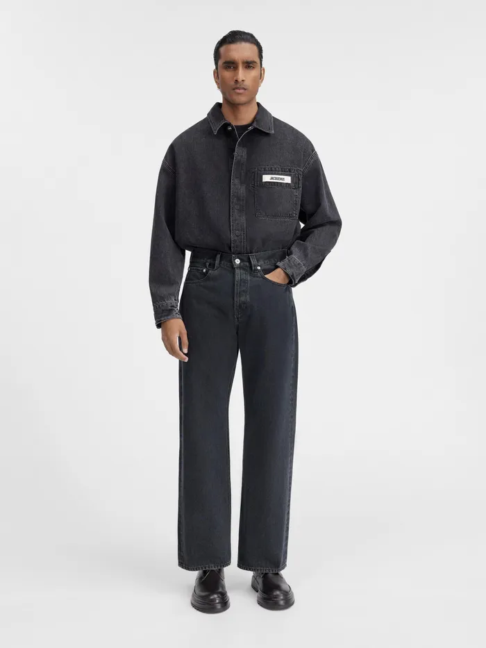 JACQUEMUS Denim Straight Leg Jeans Black 8211 Men