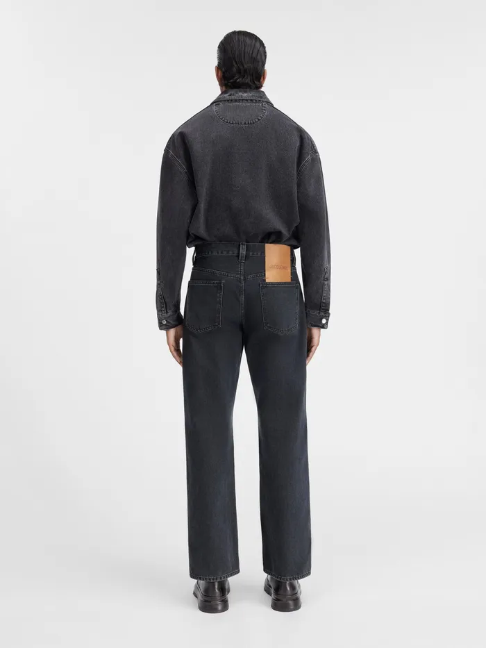 JACQUEMUS Denim Straight Leg Jeans Black 8211 Men