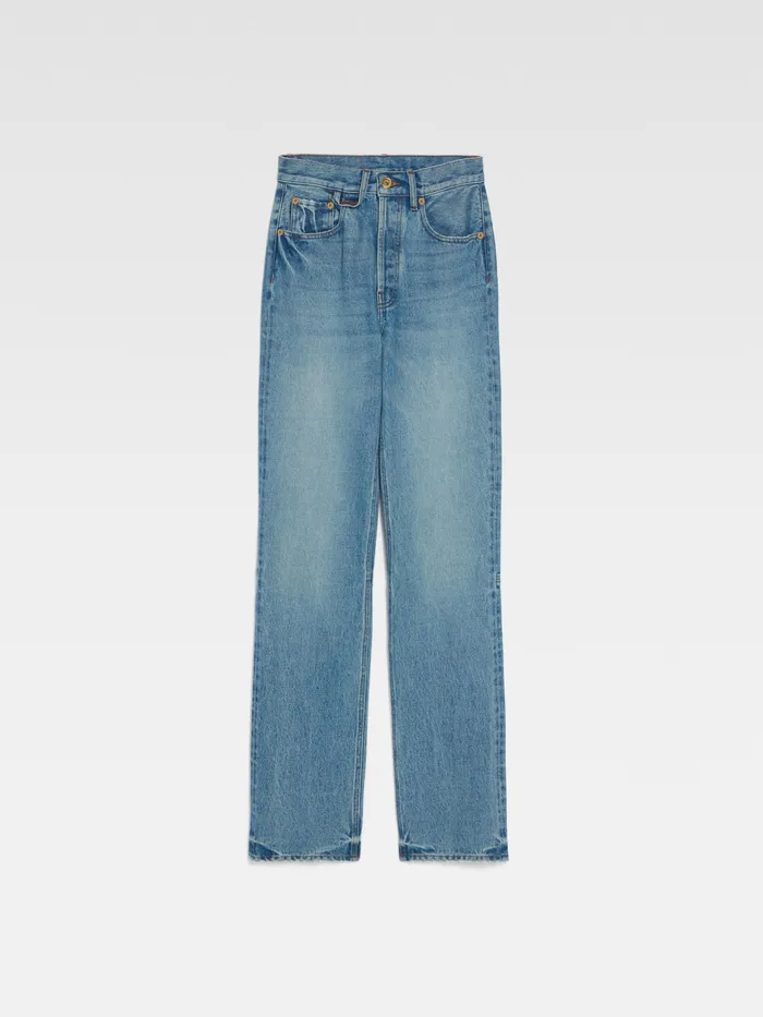 JACQUEMUS Denim Straight Leg Jeans Bluetabac 2 8211 Women
