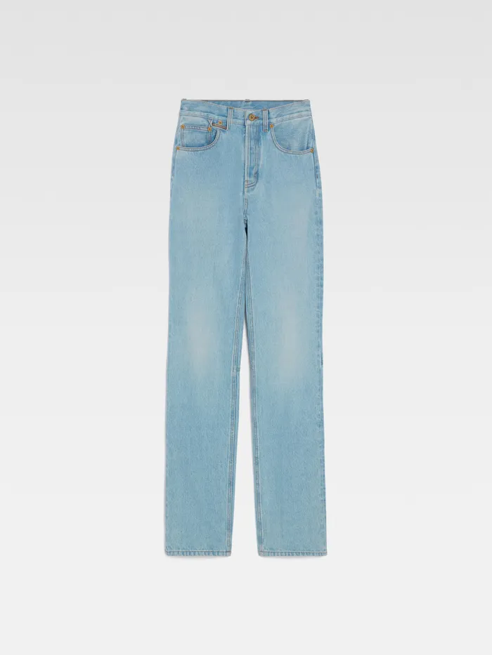 JACQUEMUS Denim Straight Leg Jeans Light Bluetabac 8211 Women