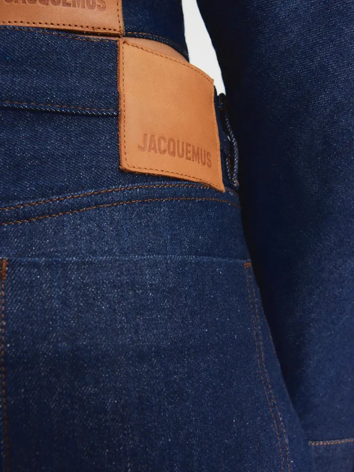 JACQUEMUS Denim Wide Curved Jeans Navybrown 8211 Women