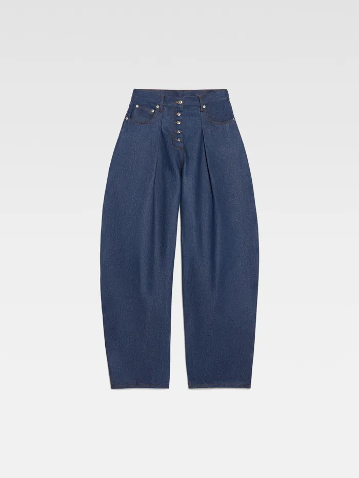 JACQUEMUS Denim Wide Curved Jeans Navybrown 8211 Women