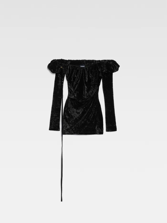 JACQUEMUS Dresses and Skirts Asymetric Draped Mini Dress Black 8211 Women