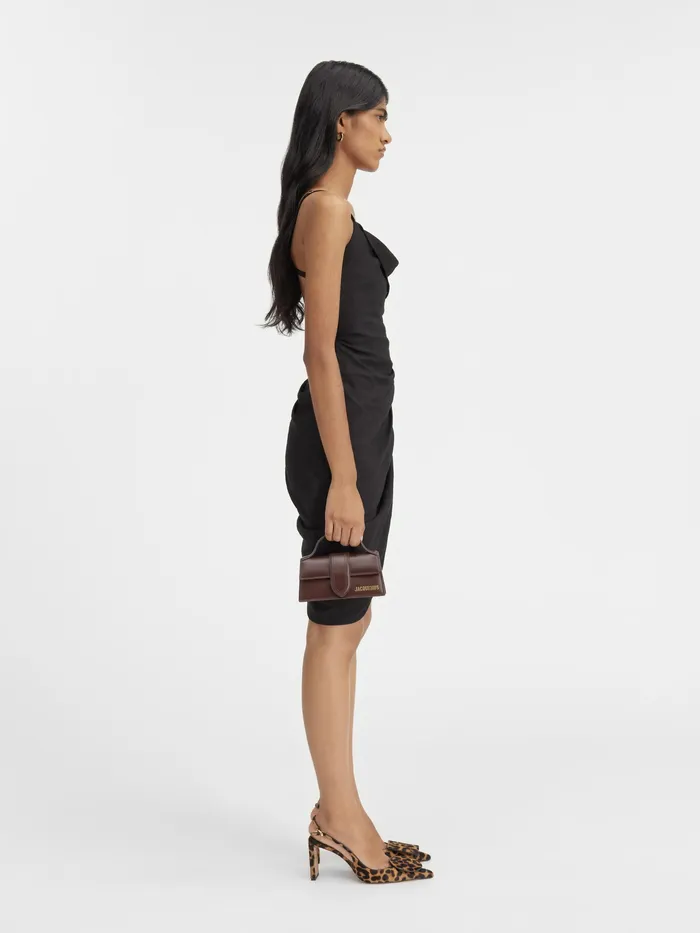 JACQUEMUS Dresses and Skirts Asymmetric Draped Mini Dress Black 8211 Women