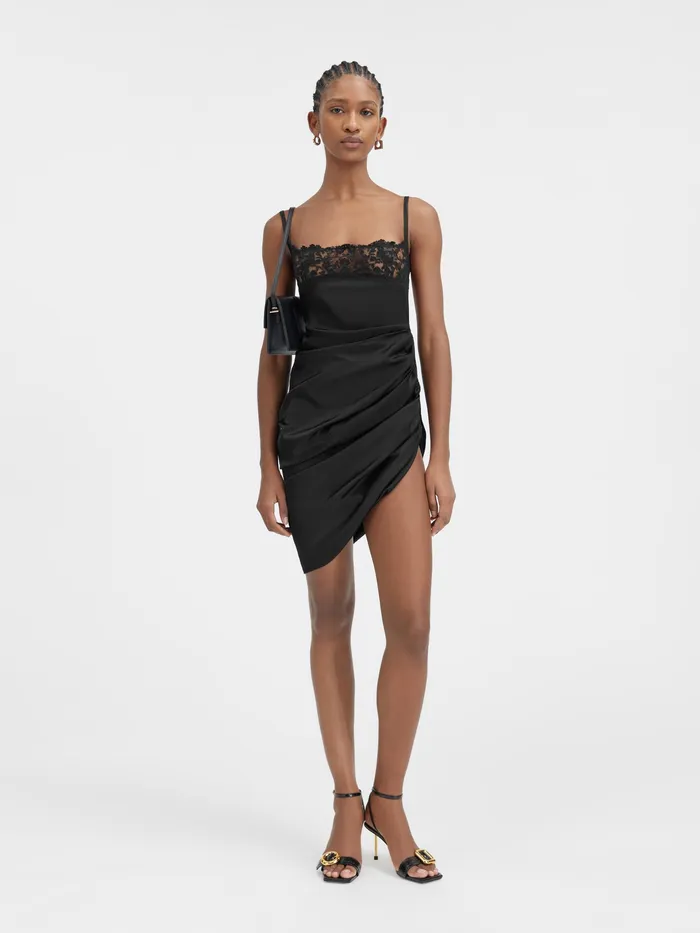 JACQUEMUS Dresses and Skirts Asymmetric Lingerie Dress Black 8211 Women
