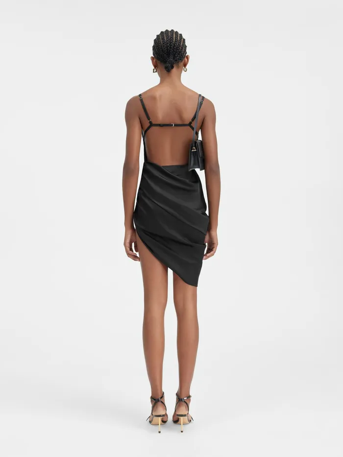 JACQUEMUS Dresses and Skirts Asymmetric Lingerie Dress Black 8211 Women
