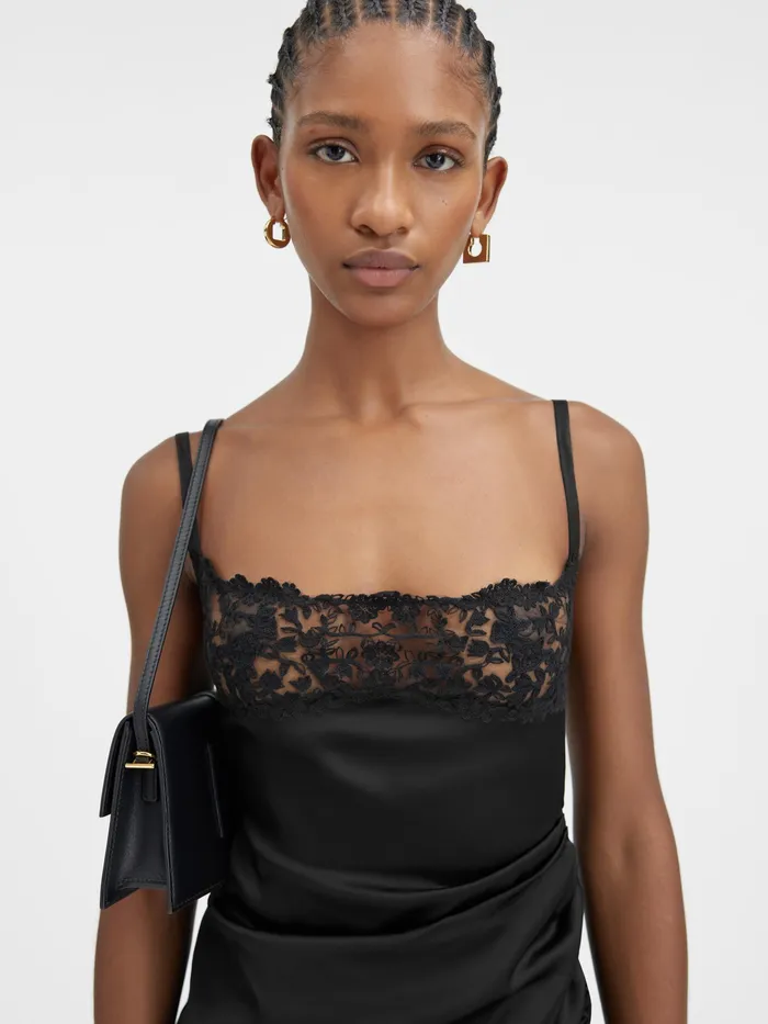 JACQUEMUS Dresses and Skirts Asymmetric Lingerie Dress Black 8211 Women