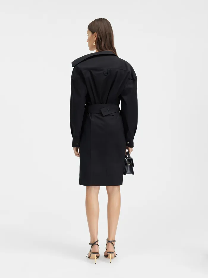 JACQUEMUS Dresses and Skirts Asymmetric Mini Shirt Dress Black 8211 Women