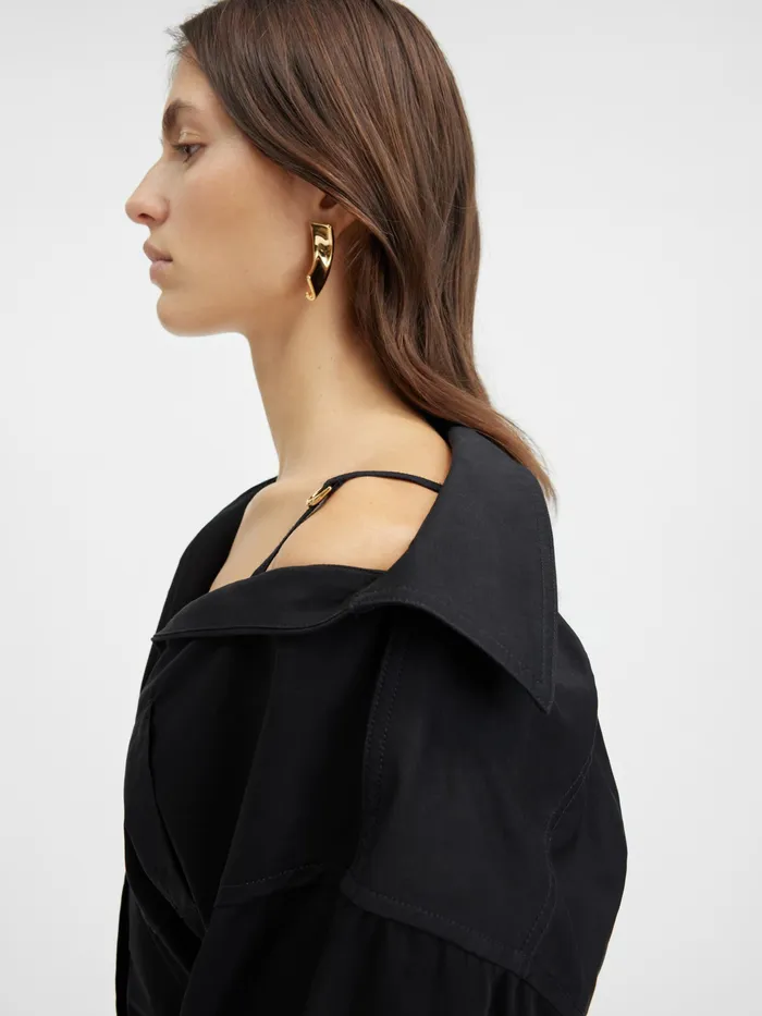 JACQUEMUS Dresses and Skirts Asymmetric Mini Shirt Dress Black 8211 Women