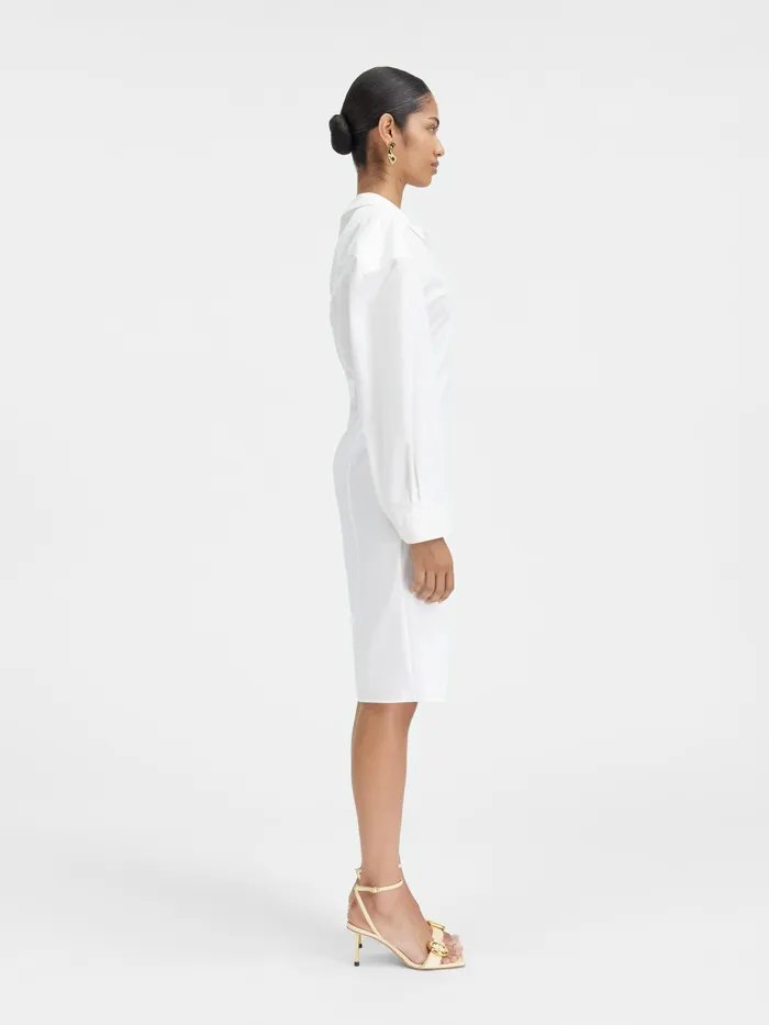 JACQUEMUS Dresses and Skirts Asymmetric Mini Shirt Dress White 8211 Women