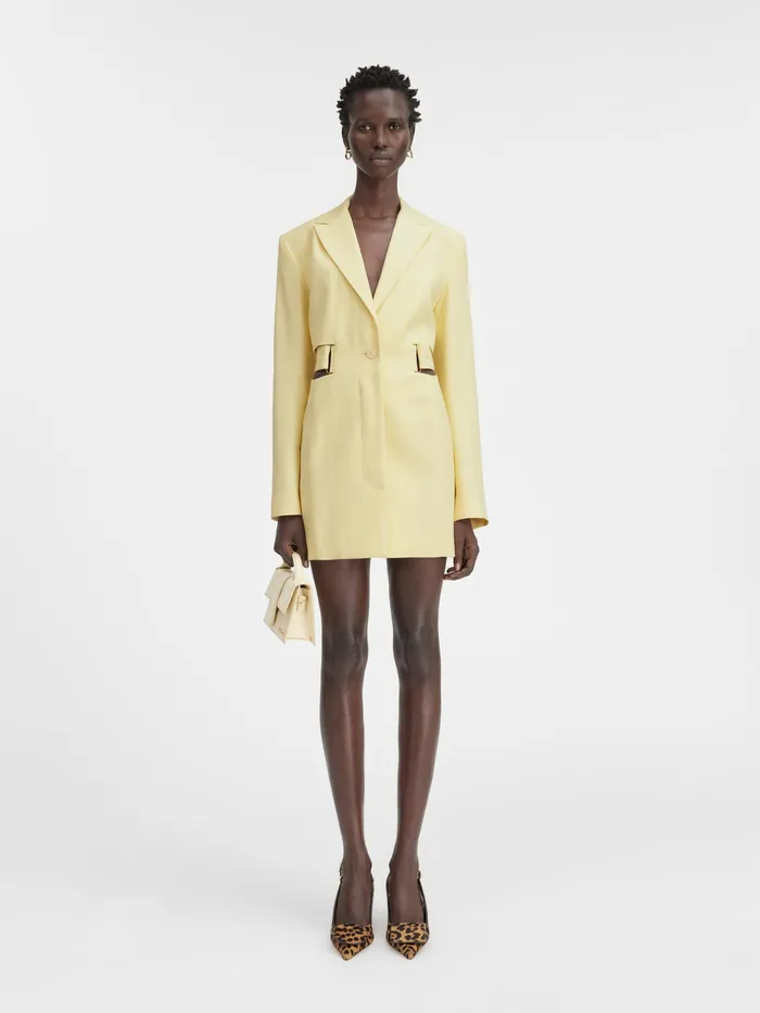 JACQUEMUS Dresses and Skirts Blazer Mini Dress Pale Yellow 8211 Women