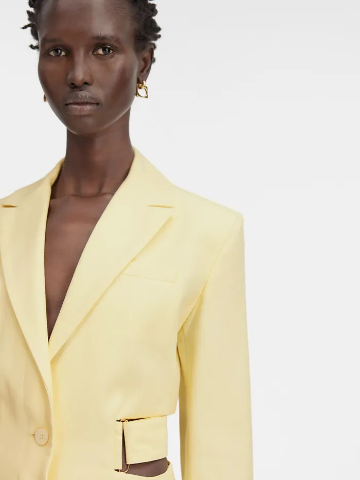 JACQUEMUS Dresses and Skirts Blazer Mini Dress Pale Yellow 8211 Women