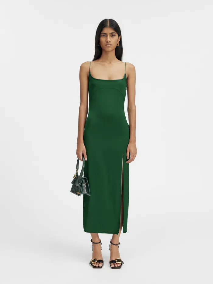 JACQUEMUS Dresses and Skirts Charm Logo Dress Dark Green 8211 Women
