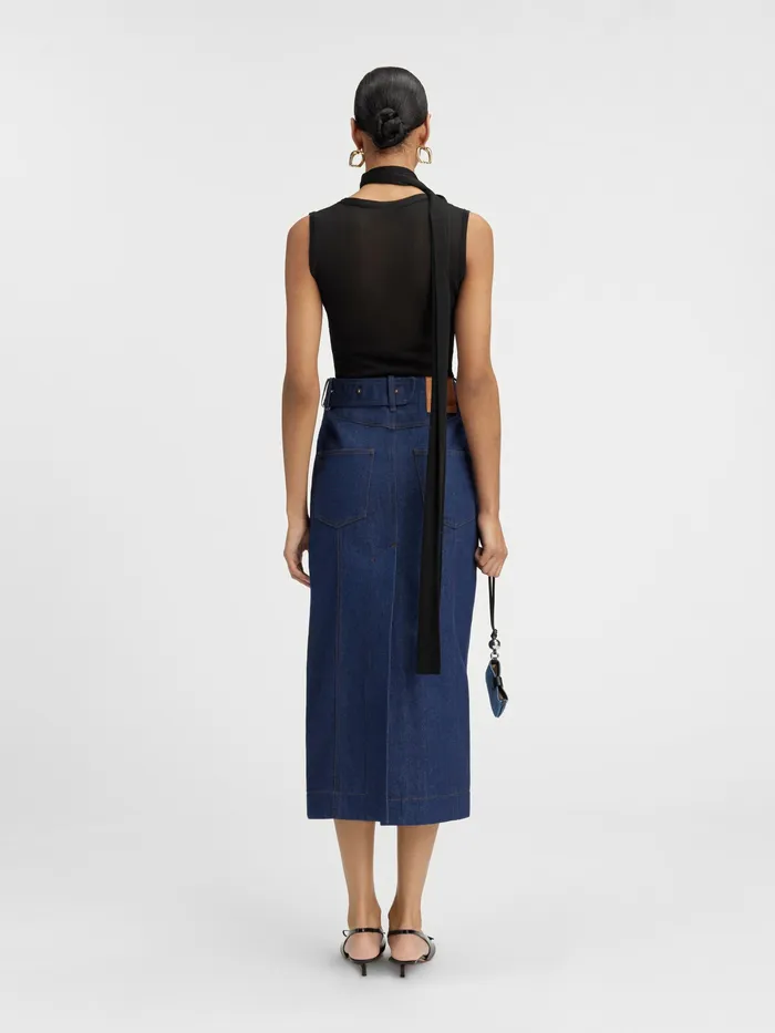 JACQUEMUS Dresses and Skirts Denim Pencil Skirt Navybrown 8211 Women