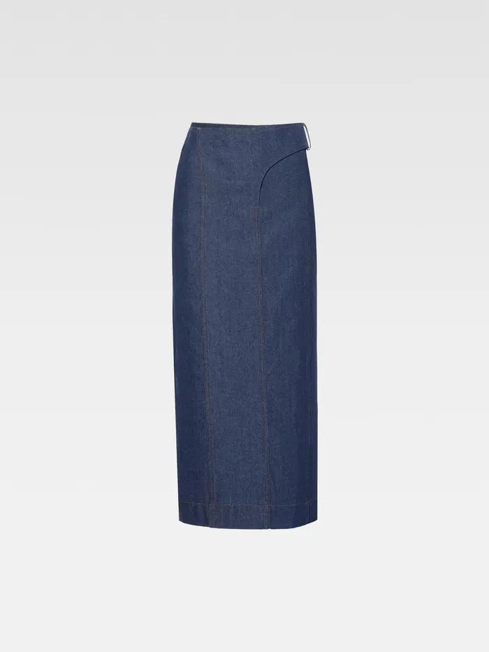 JACQUEMUS Dresses and Skirts Denim Pencil Skirt Navybrown 8211 Women
