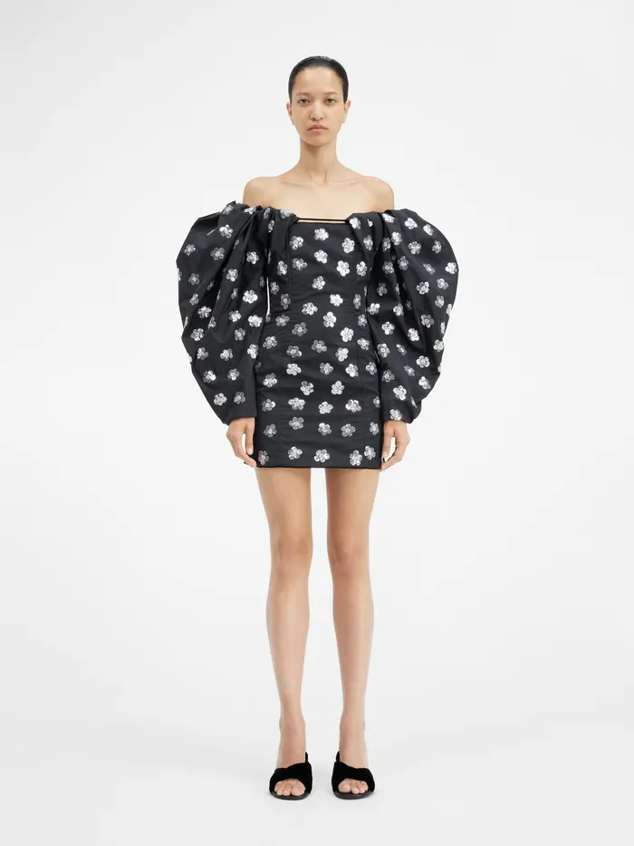 JACQUEMUS Dresses and Skirts Draped Mini Dress Sequins Flowers Embroidered 8211 Women JACQUEMUS Dresses and Skirts Draped Mini Dress Sequins Flowers Embroidered 8211 Women