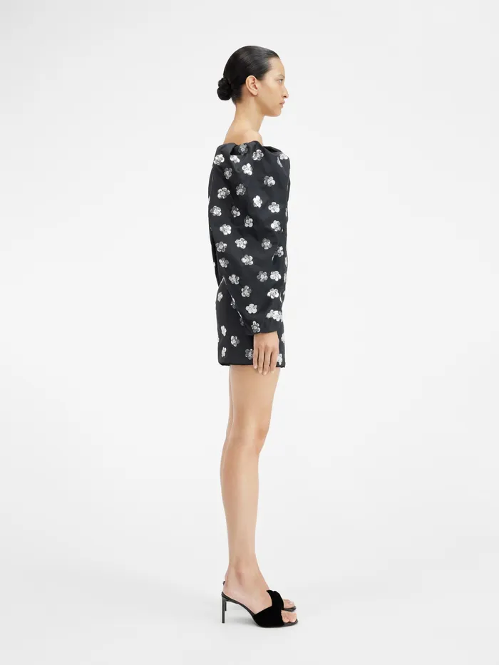 JACQUEMUS Dresses and Skirts Draped Mini Dress Sequins Flowers Embroidered 8211 Women