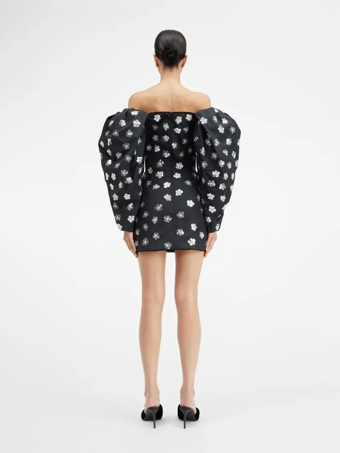 JACQUEMUS Dresses and Skirts Draped Mini Dress Sequins Flowers Embroidered 8211 Women