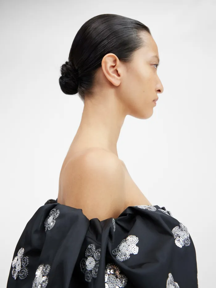 JACQUEMUS Dresses and Skirts Draped Mini Dress Sequins Flowers Embroidered 8211 Women