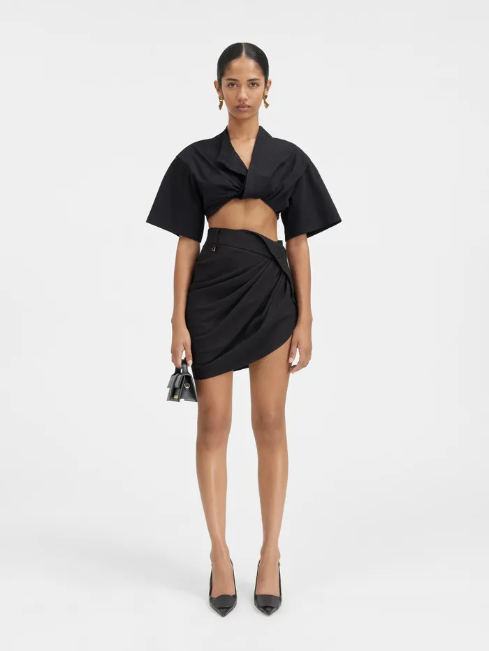 JACQUEMUS Dresses and Skirts Draped Mini Skirt Black 8211 Women