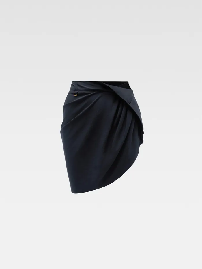 JACQUEMUS Dresses and Skirts Draped Mini Skirt Dark Navy 8211 Women