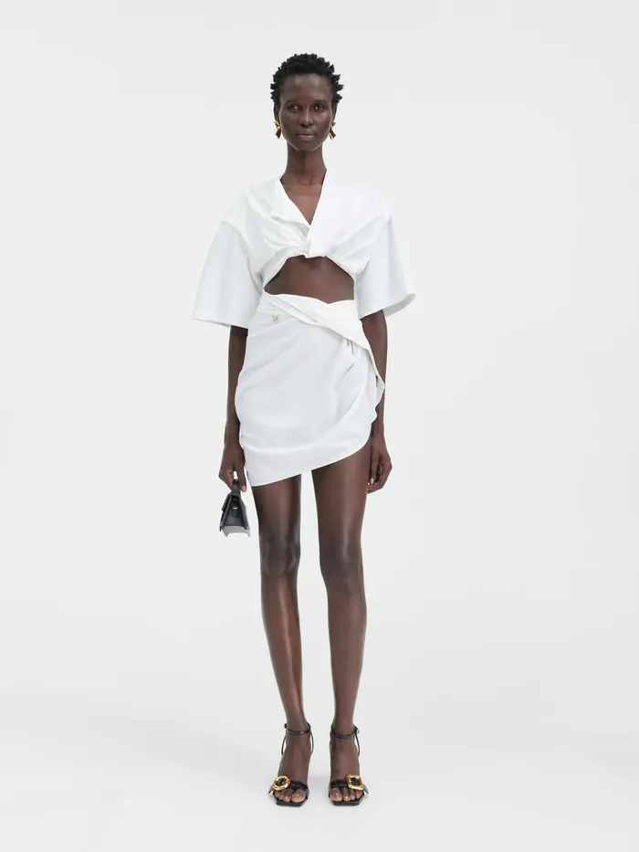 JACQUEMUS Dresses and Skirts Draped Mini Skirt White 8211 Women