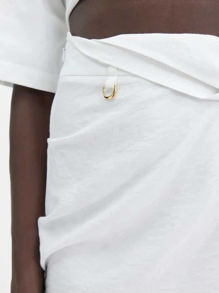 JACQUEMUS Dresses and Skirts Draped Mini Skirt White 8211 Women