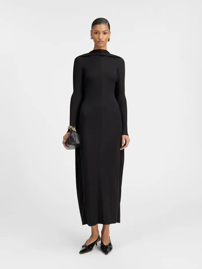 JACQUEMUS Dresses and Skirts Draped Sheath Dress Black 8211 Women