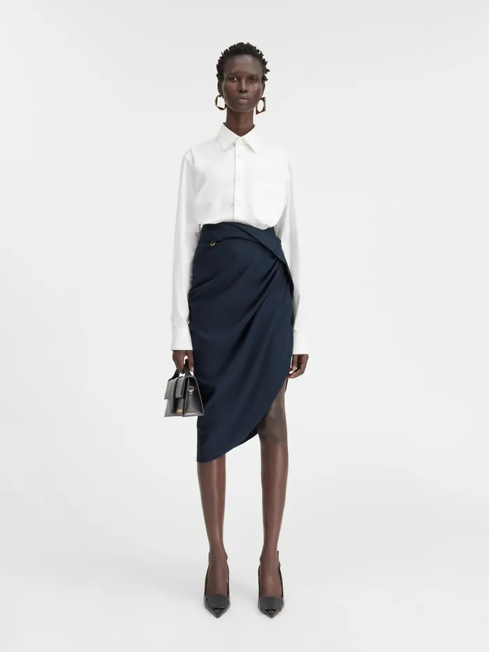 JACQUEMUS Dresses and Skirts Draped Skirt Dark Navy 8211 Women