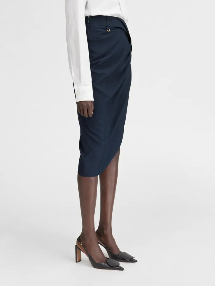 JACQUEMUS Dresses and Skirts Draped Skirt Dark Navy 8211 Women