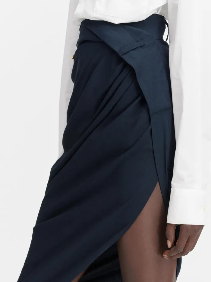 JACQUEMUS Dresses and Skirts Draped Skirt Dark Navy 8211 Women